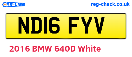 ND16FYV are the vehicle registration plates.