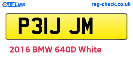 P31JJM are the vehicle registration plates.