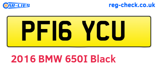 PF16YCU are the vehicle registration plates.