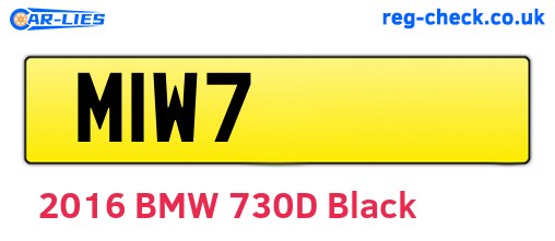 MIW7 are the vehicle registration plates.