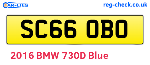 SC66OBO are the vehicle registration plates.