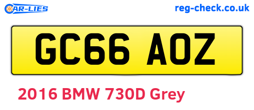 GC66AOZ are the vehicle registration plates.