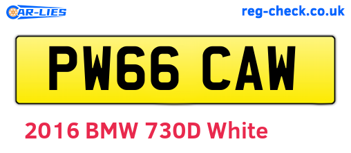 PW66CAW are the vehicle registration plates.