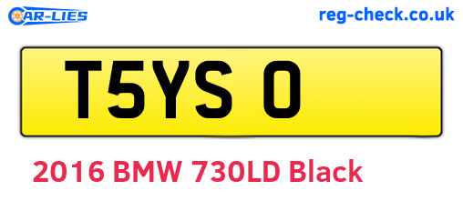 T5YSO are the vehicle registration plates.
