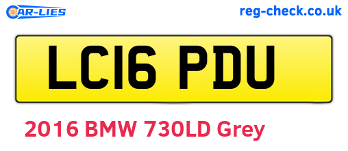 LC16PDU are the vehicle registration plates.