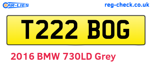 T222BOG are the vehicle registration plates.