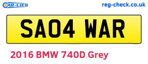 SA04WAR are the vehicle registration plates.