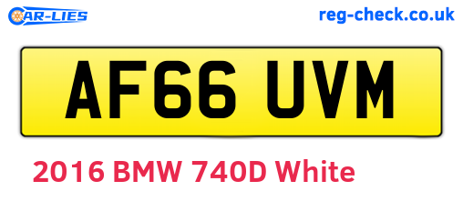 AF66UVM are the vehicle registration plates.
