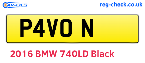 P4VON are the vehicle registration plates.