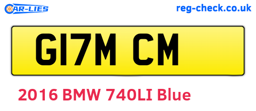 G17MCM are the vehicle registration plates.
