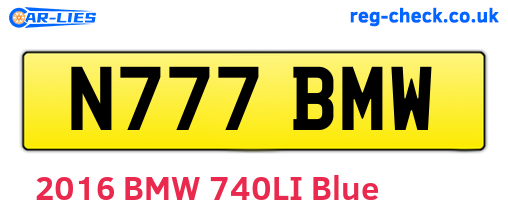 N777BMW are the vehicle registration plates.