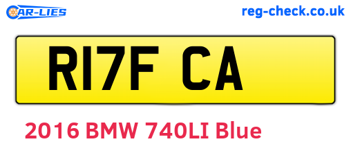R17FCA are the vehicle registration plates.