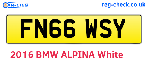 FN66WSY are the vehicle registration plates.