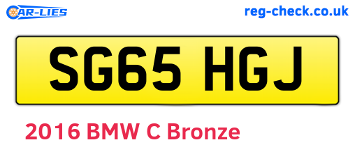 SG65HGJ are the vehicle registration plates.