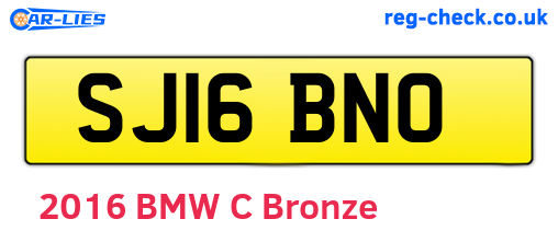 SJ16BNO are the vehicle registration plates.