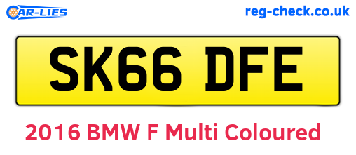 SK66DFE are the vehicle registration plates.