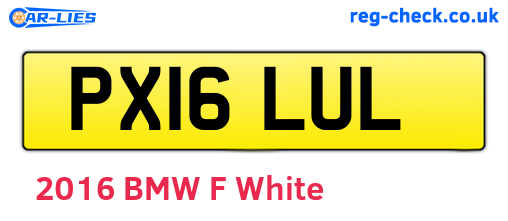PX16LUL are the vehicle registration plates.