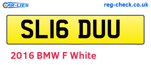 SL16DUU are the vehicle registration plates.