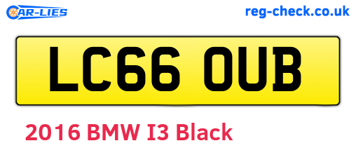 LC66OUB are the vehicle registration plates.