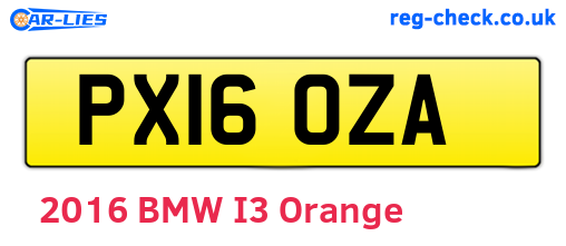 PX16OZA are the vehicle registration plates.