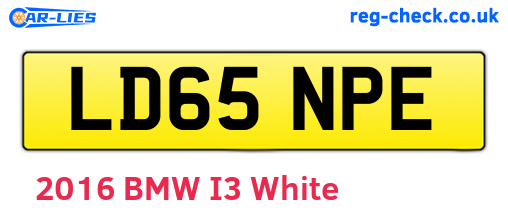 LD65NPE are the vehicle registration plates.