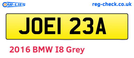 JOE123A are the vehicle registration plates.