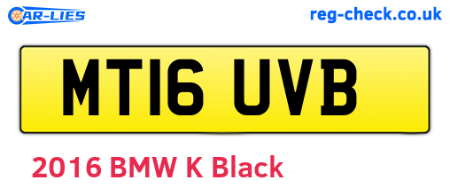 MT16UVB are the vehicle registration plates.