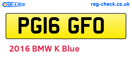 PG16GFO are the vehicle registration plates.
