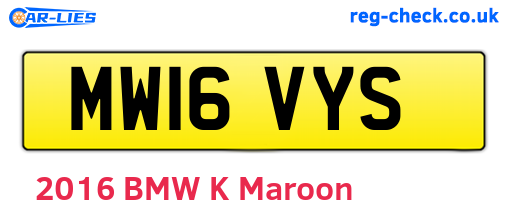 MW16VYS are the vehicle registration plates.