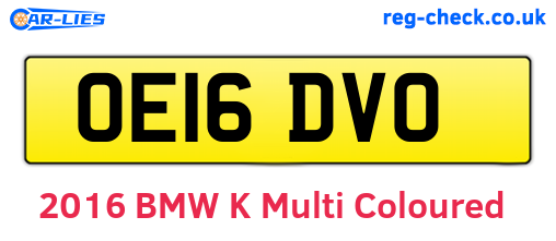 OE16DVO are the vehicle registration plates.