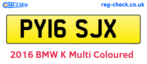 PY16SJX are the vehicle registration plates.