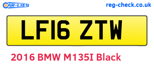 LF16ZTW are the vehicle registration plates.