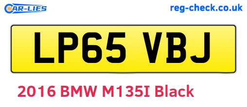 LP65VBJ are the vehicle registration plates.
