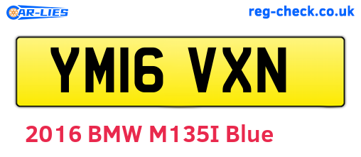 YM16VXN are the vehicle registration plates.