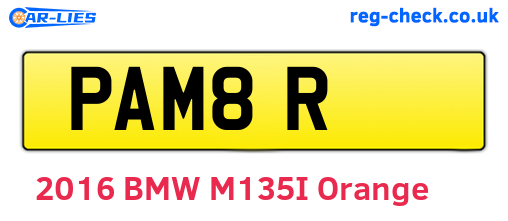 PAM8R are the vehicle registration plates.