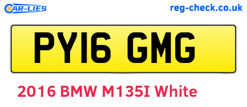 PY16GMG are the vehicle registration plates.
