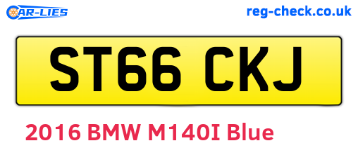 ST66CKJ are the vehicle registration plates.