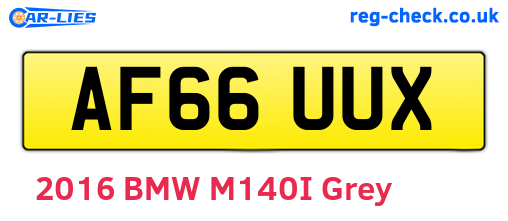 AF66UUX are the vehicle registration plates.