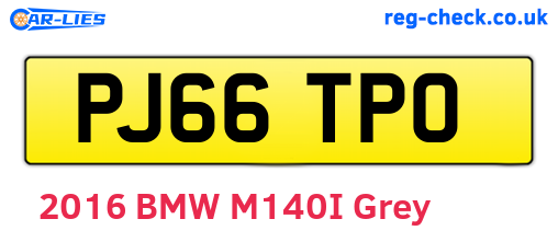 PJ66TPO are the vehicle registration plates.