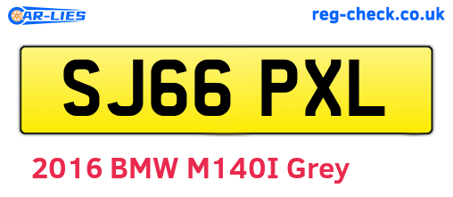 SJ66PXL are the vehicle registration plates.