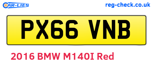 PX66VNB are the vehicle registration plates.