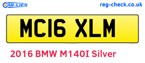 MC16XLM are the vehicle registration plates.