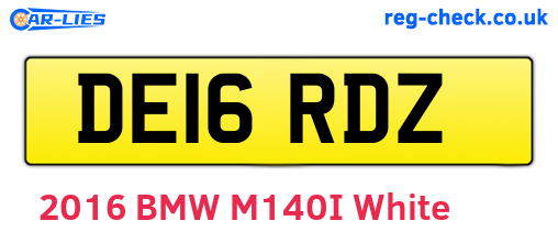 DE16RDZ are the vehicle registration plates.
