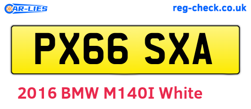 PX66SXA are the vehicle registration plates.