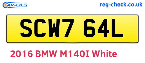 SCW764L are the vehicle registration plates.