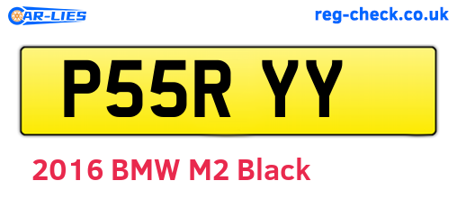 P55RYY are the vehicle registration plates.