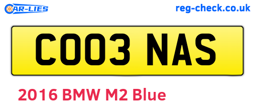 CO03NAS are the vehicle registration plates.