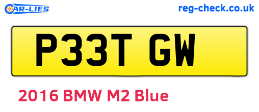 P33TGW are the vehicle registration plates.