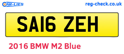 SA16ZEH are the vehicle registration plates.