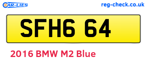 SFH664 are the vehicle registration plates.